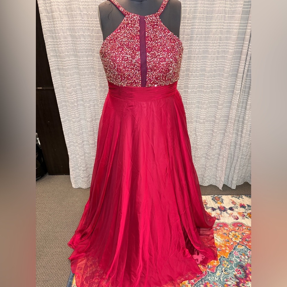 Elegant Marsala Evening Gown